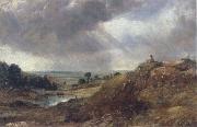 Branch Hill Pond,Hampstead Heath with a boy sitting on a bank John Constable
